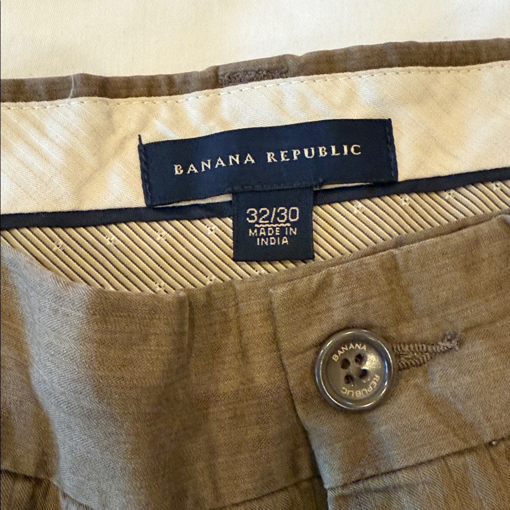 Men’s Banana Republic 100% Cotton Staright Leg Shadow Stripe Pants - Picture 6 of 8